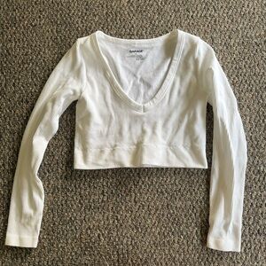 Garage Women's Cream Ribbed Crop Top